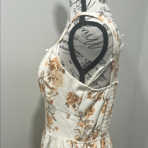 Monteau Los Angeles Women's Floral Boho Maxi Dress Cream L - Picture 13 of 16